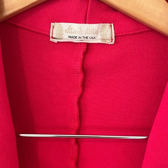 Altar’d State Blazer Hibiscus Hot Pink Stretch 3/4 Sleeve Ruched Size Small - Picture 5 of 8